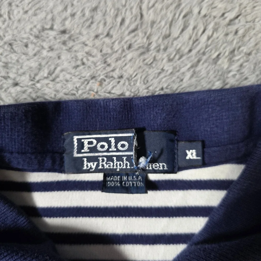 Polo Ralph Lauren Mens XL Polo Shirt Multi Color Stripe Vintage USA Cotton